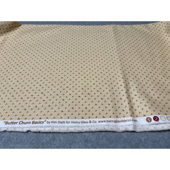 Butter Churn Basics Cream & Red Cotton Fabric 28" x 44" by Kim Diehl for Henry G - Picture 4 of 6